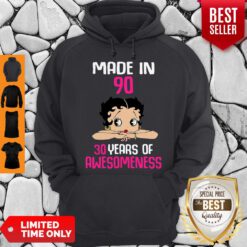 Premium Made In 90 30 Years Of Awesomeness Betty Boop Hoodie