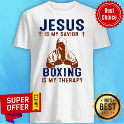 Official Jesus Is My Savior Boxing Is My Therapy Shirt