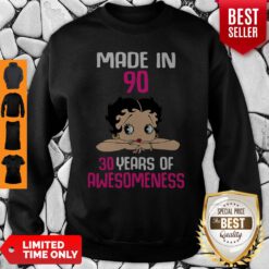 Premium Made In 90 30 Years Of Awesomeness Betty Boop Sweatshirt