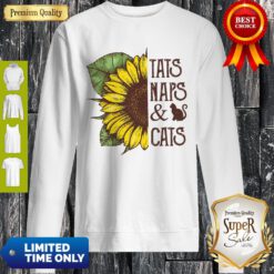 Top Sunflower Tats Naps And Cats Sweatshirt