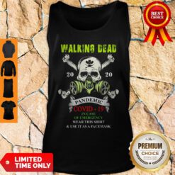 Skull Mask Walking Dead 2020 Pandemic Covid 19 In Case Of Emergency Tank Top