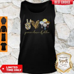 Funny Peace Love Golden Tank Top
