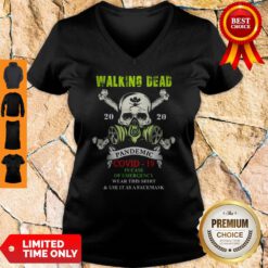Skull Mask Walking Dead 2020 Pandemic Covid 19 In Case Of Emergency V-neck