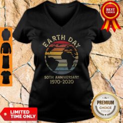 Official Retro Earth Day 50th Anniversary 1970 Retro Sunset V-neck