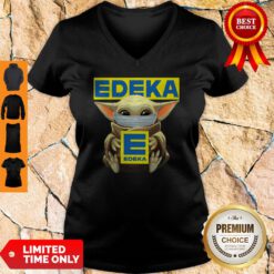 Funny Baby Yoda Mask Edeka Coronavirus V-neck