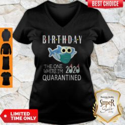 Awesome Birthday 2020 Quarantined Shark V-neck