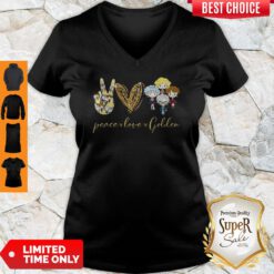 Funny Peace Love Golden V-neck