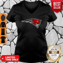 Official New England Patriots Tampa Bay Buccaneers Logo V-neck