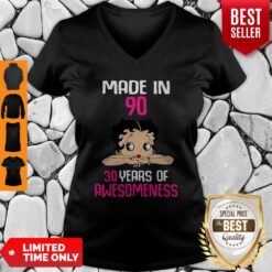 Premium Made In 90 30 Years Of Awesomeness Betty Boop V-neck