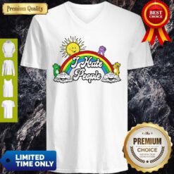 Awesome Sun And Rainbow I Hate People V-neck