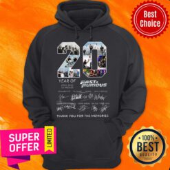 20 Year Of 2001 2021 10 Movies Fast And Furious All Character Signatures Thank You For The Memories Hoodie