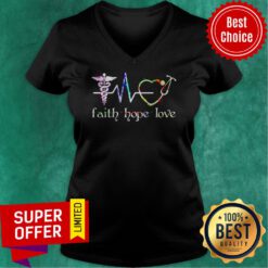 Funny Medical Assistant Faith Hope Love V-neck