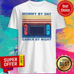 Funny Nintendo Switch Mommy By Day Gamer By Night Vintage Shirt