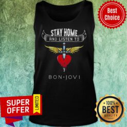 Funny Stay Home And Listen To Bon Jovi Heart Tank Top
