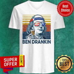 Funny Vintage Beer Ben Drankin V-neck