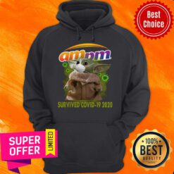 Baby Yoda Mask Am PM Survived Covid-19 2020 Hoodie