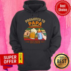Awesome Promoted To Papa EST 2020 Vintage Hoodie