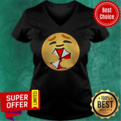 Nice Emoticon Hug Umbrella V-neck