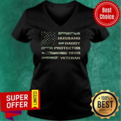 Official Husband Daddy Protector Hero Veteran V-neck