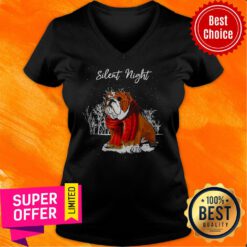 Official Pitbull Dog Christmas Silent Night V-neck