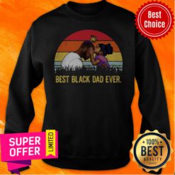 Premium Father’s Birthday Best Black Dad Ever Sunset Vintage Sweatshirt