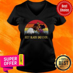 Premium Father’s Birthday Best Black Dad Ever Sunset Vintage V-neck
