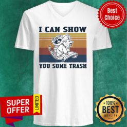 Premium I Can Show You Some Trash Raccoon Retro Navy V-neck
