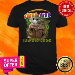 Baby Yoda Mask Am PM Survived Covid-19 2020 Shirt
