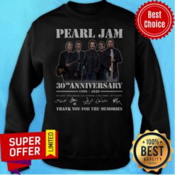 Pearl Jam 30nd Anniversary 1990 2020 Thank You For The Memories Sweatshirt