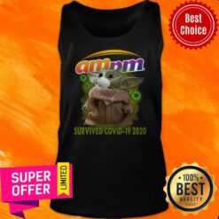 Baby Yoda Mask Am PM Survived Covid-19 2020 Tank Top