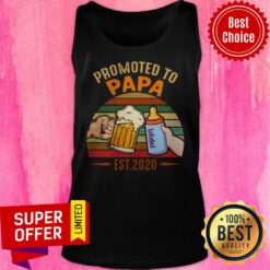 Awesome Promoted To Papa EST 2020 Vintage Tank Top