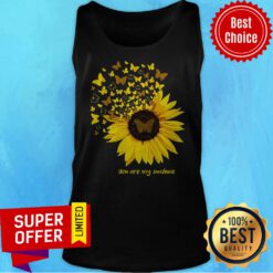 Top Butterfly And Sunflower You Are My Sunshine Tank Top