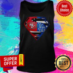San Francisco 49ers Ear And Los Angeles Dodgers Superman Tank Top