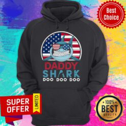Top America Flag Daddy Shark Doo Doo Doo Hoodie