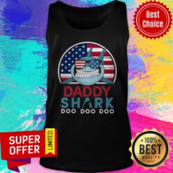 Top America Flag Daddy Shark Doo Doo Doo Tank Top