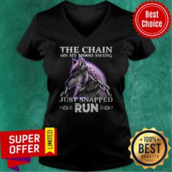 Top The Chain On My Mood Swing Just Snapped Run Wolf V-neck