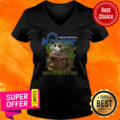 Baby Yoda Mask Kroger Fresh For Everyone Survived Covid-19 2020 V-neck