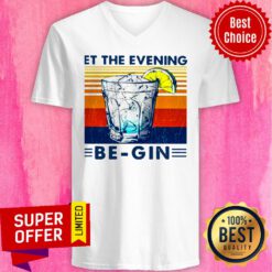 Premium Wine Let The Evening Be-gin Vintage V-neck