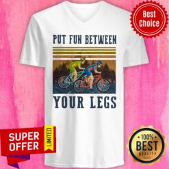 Top Cycling Put Fun Between Your Legs Vintage V-neck