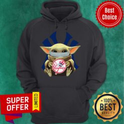 Awesome Baby Yoda Face Mask Hug New York Yankees Hoodie