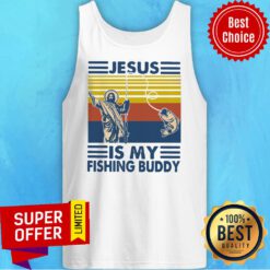 Awesome Jesus Is My Fishing Buddy Vintage Tank Top