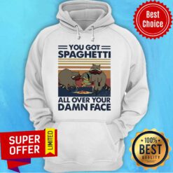 Awesome Raccoon You Got Spaghetti All Over Your Damn Face Vintage Hoodie