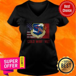 Awesome Strategic Air Command Cold War Vet American Flag V-neck