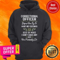 Correctional Officer Before You Try To Hurt My Feelings Keep In Mind I Don’t Have Any And You Probably Do Hoodie