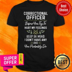 Correctional Officer Before You Try To Hurt My Feelings Keep In Mind I Don’t Have Any And You Probably Do Shirt