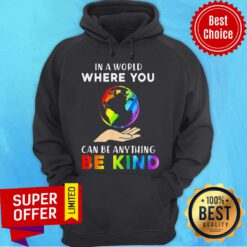 Funny Earth In A World Where You Can Be Anything Be Kind LGBT Hoodie