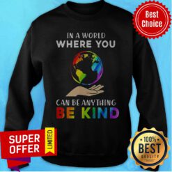 Funny Earth In A World Where You Can Be Anything Be Kind LGBT Sweatshirt
