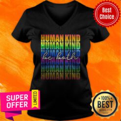 Funny Lgbt Human Kind Be Both V-neck