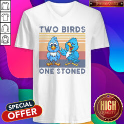 Funny Two Birds One Stondes Vintage V-neck