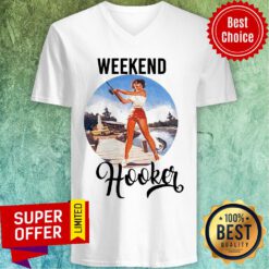 Funny Weekend Hooker Fishing Girl V-neck